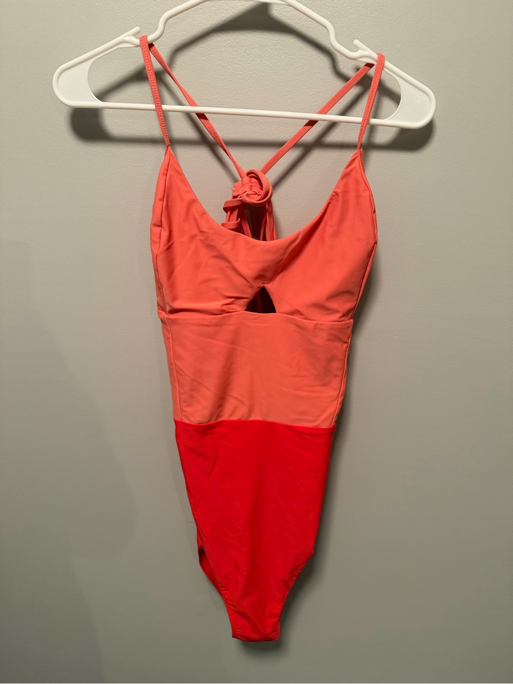 summersalt Girls Colorblock One-Piece Swimsuit in Coral and Red